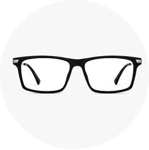 Premium black rectangle eyeglasses frame