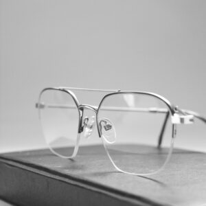 Premium transparent aviator glasses silver frame